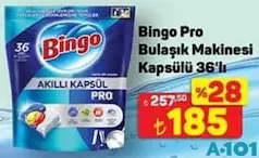 BİNGO PRO BULAŞIK MAKİNESİ TABLETİ 36'LI fiyat ve kampanya bilgisi